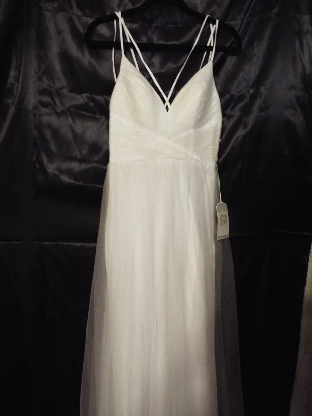 Ivory Strappy V-Neck Bridal Maxi Dress